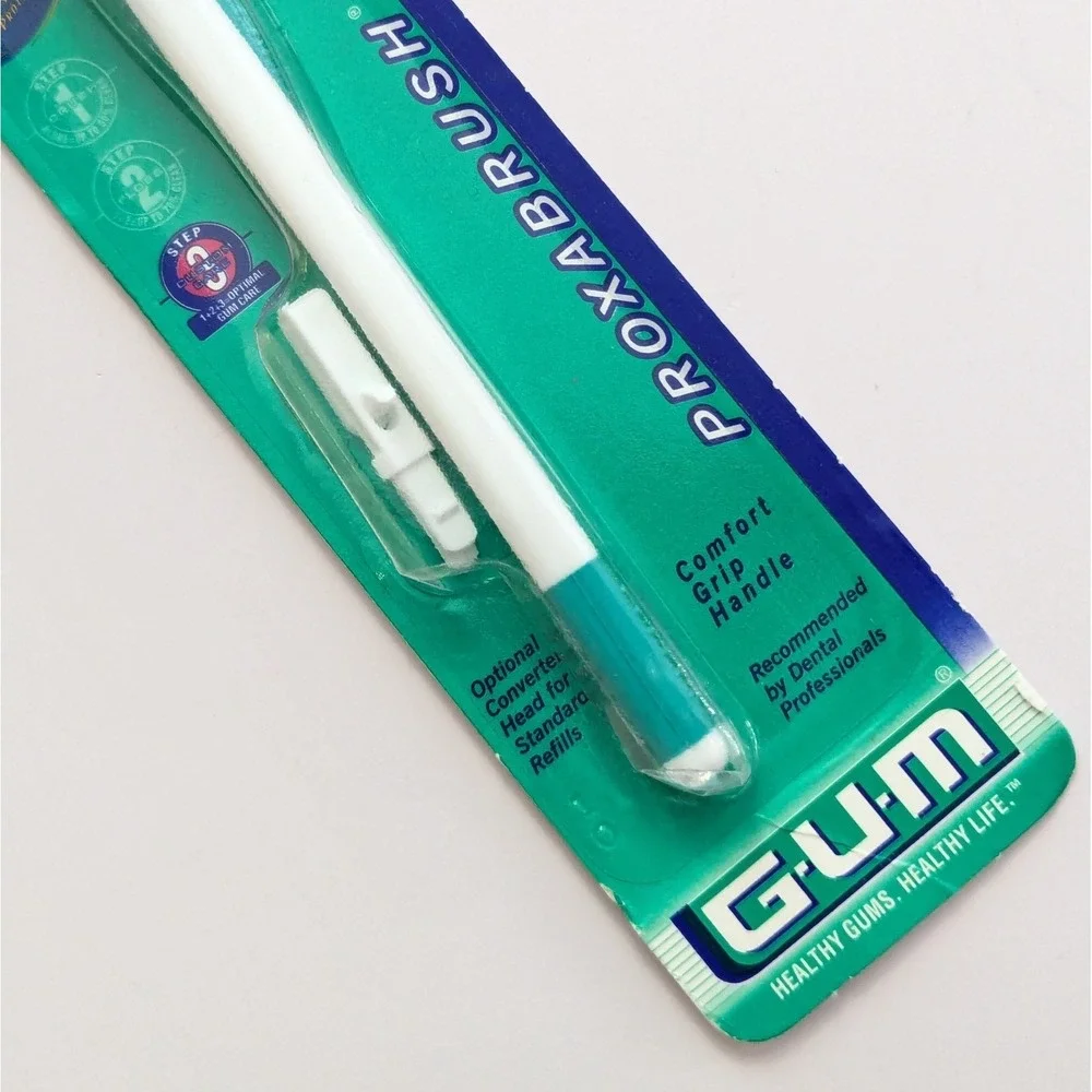 GUM Sunstar Proxabrush Snap-Ons Handle 625 & Cylindrical Brush Refills 612 NEW